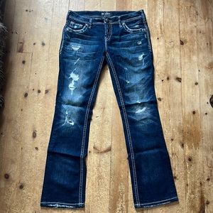 Silver Aiko Slim Bootcut Jeans